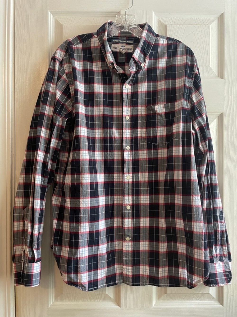 Old Navy The Classic Shirt Regular Fit Coupe Standard Size Large Plaid Button